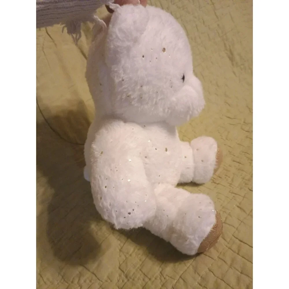 Build A Bear BAB Bear Hugs White‎ Plush Stuffed Animal Toy 2022 Gold Glitter